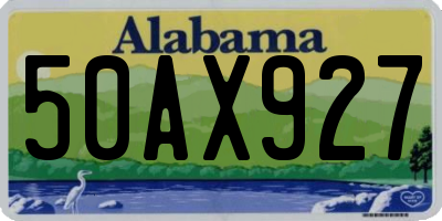 AL license plate 50AX927