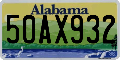 AL license plate 50AX932