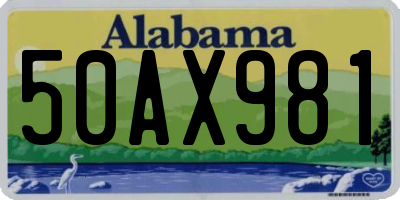 AL license plate 50AX981