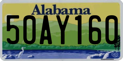 AL license plate 50AY160