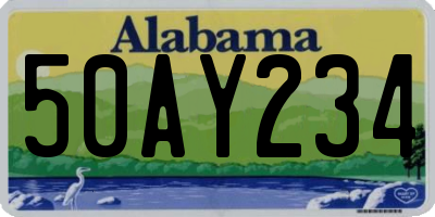 AL license plate 50AY234