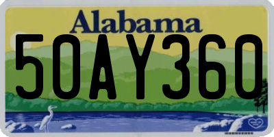 AL license plate 50AY360