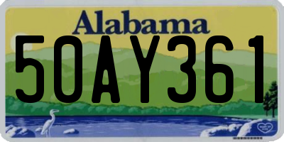 AL license plate 50AY361
