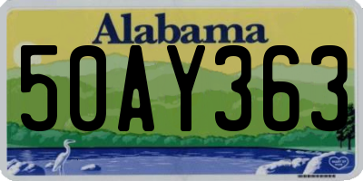 AL license plate 50AY363