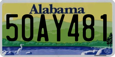 AL license plate 50AY481