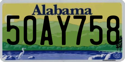 AL license plate 50AY758