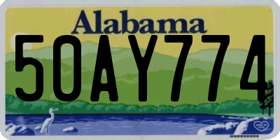 AL license plate 50AY774