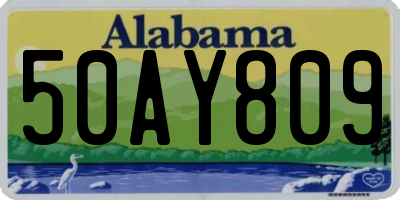 AL license plate 50AY809