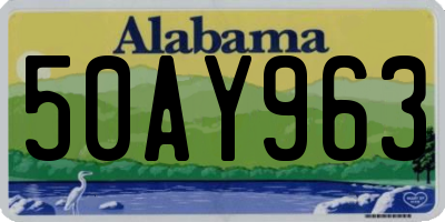 AL license plate 50AY963