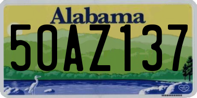 AL license plate 50AZ137