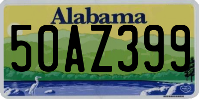 AL license plate 50AZ399