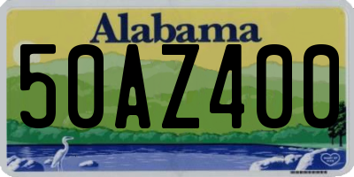 AL license plate 50AZ400
