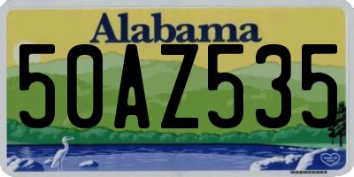 AL license plate 50AZ535