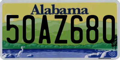 AL license plate 50AZ680