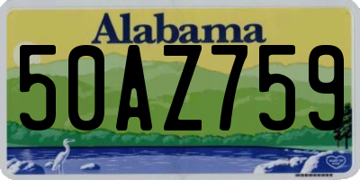 AL license plate 50AZ759