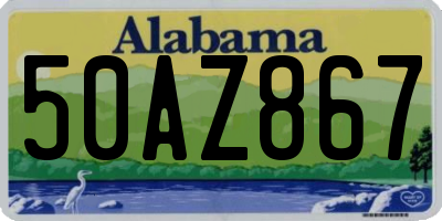 AL license plate 50AZ867