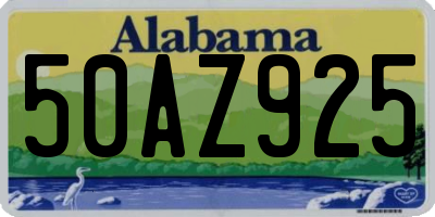AL license plate 50AZ925
