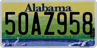 AL license plate 50AZ958