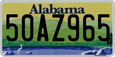 AL license plate 50AZ965