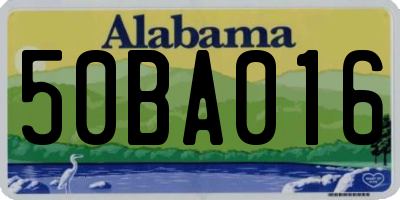 AL license plate 50BA016