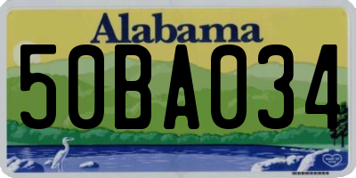 AL license plate 50BA034