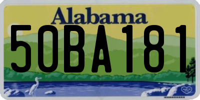 AL license plate 50BA181