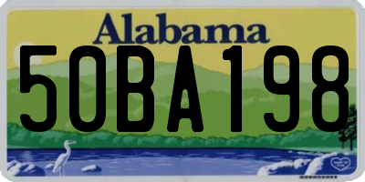 AL license plate 50BA198