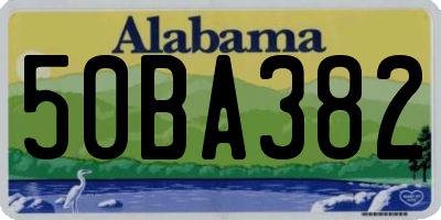 AL license plate 50BA382