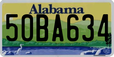AL license plate 50BA634