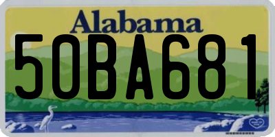 AL license plate 50BA681
