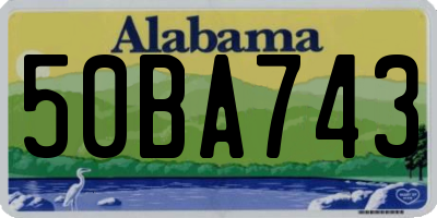 AL license plate 50BA743
