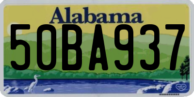 AL license plate 50BA937