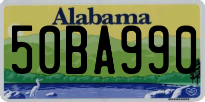 AL license plate 50BA990