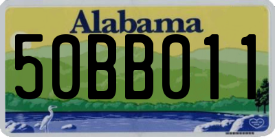 AL license plate 50BB011