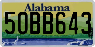AL license plate 50BB643