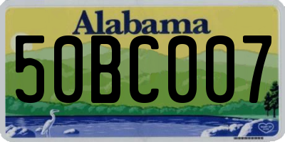 AL license plate 50BC007
