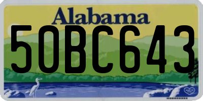 AL license plate 50BC643
