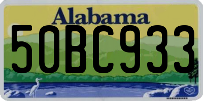 AL license plate 50BC933