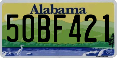 AL license plate 50BF421