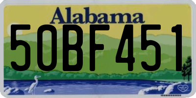 AL license plate 50BF451