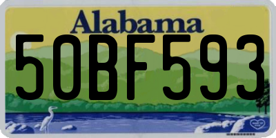 AL license plate 50BF593