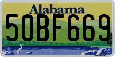 AL license plate 50BF669