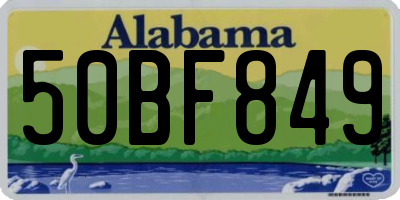 AL license plate 50BF849