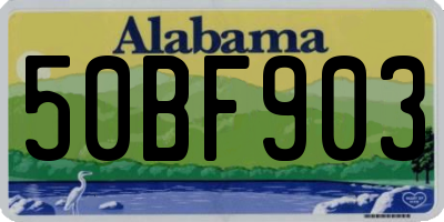 AL license plate 50BF903