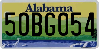 AL license plate 50BG054