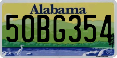 AL license plate 50BG354