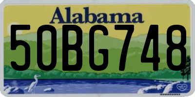 AL license plate 50BG748