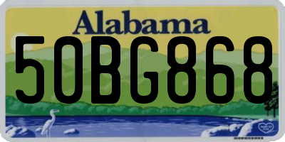 AL license plate 50BG868