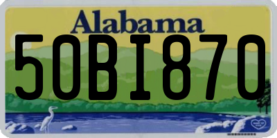 AL license plate 50BI870