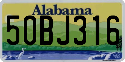 AL license plate 50BJ316